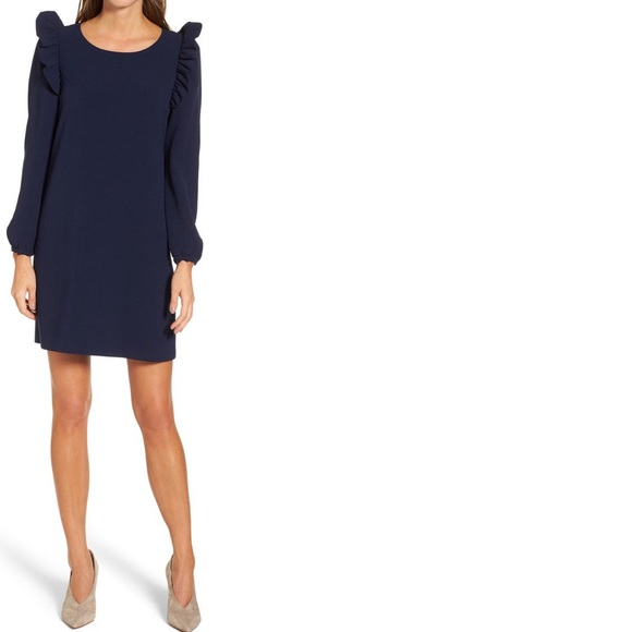 Shoulder Ruffle Shift Dress - Picture 4 of 12